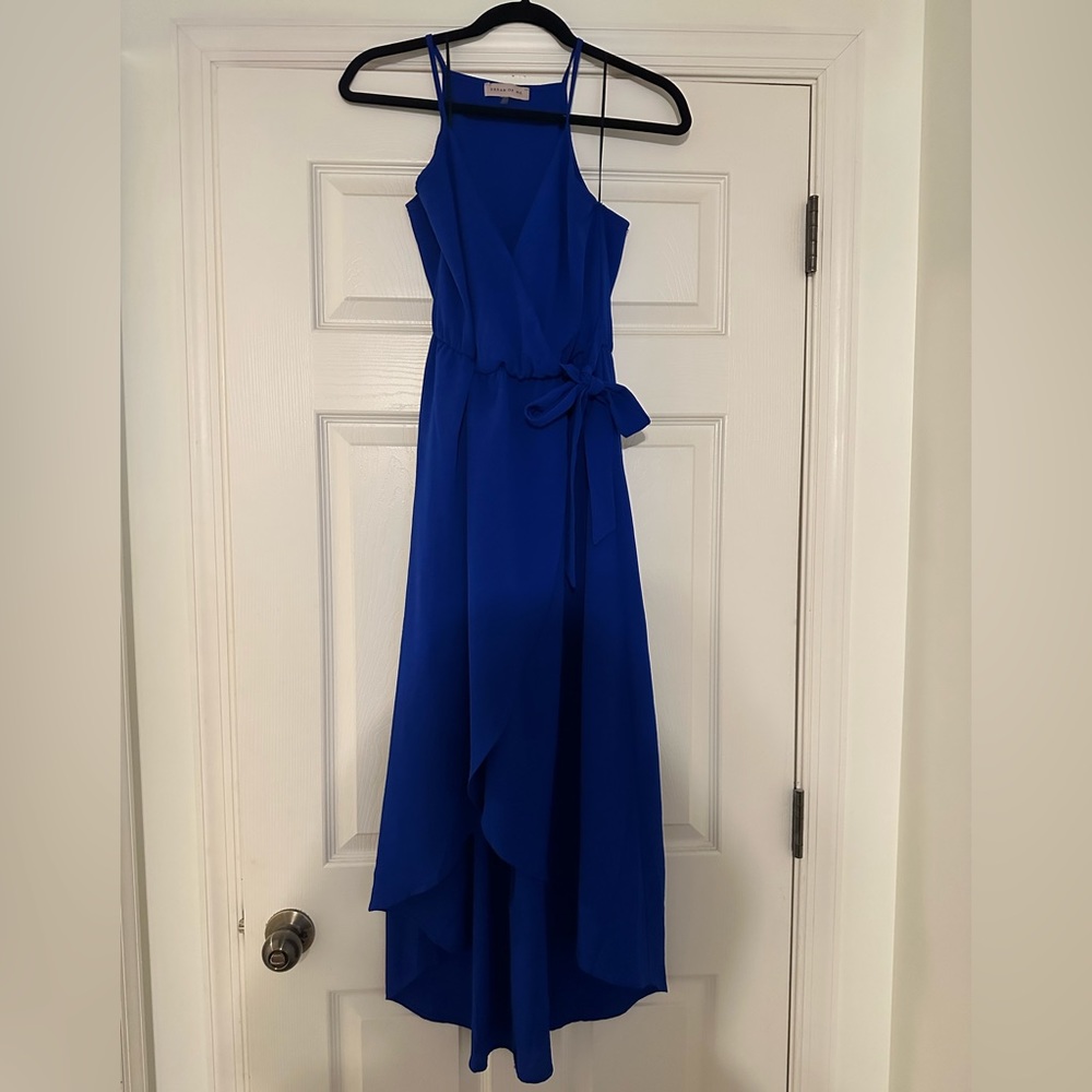 Bright blue cocktail dress